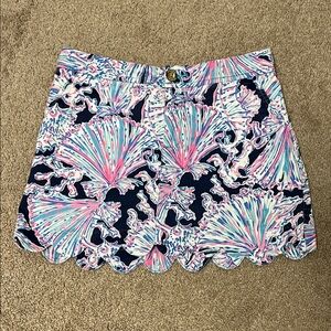 Lily Pulitzer Colorful Scalloped Hem Skirt 00